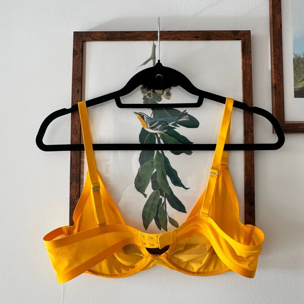 EUC CUUP Mesh Plunge Bra Marigold Yellow 36C - Picture 2 of 2
